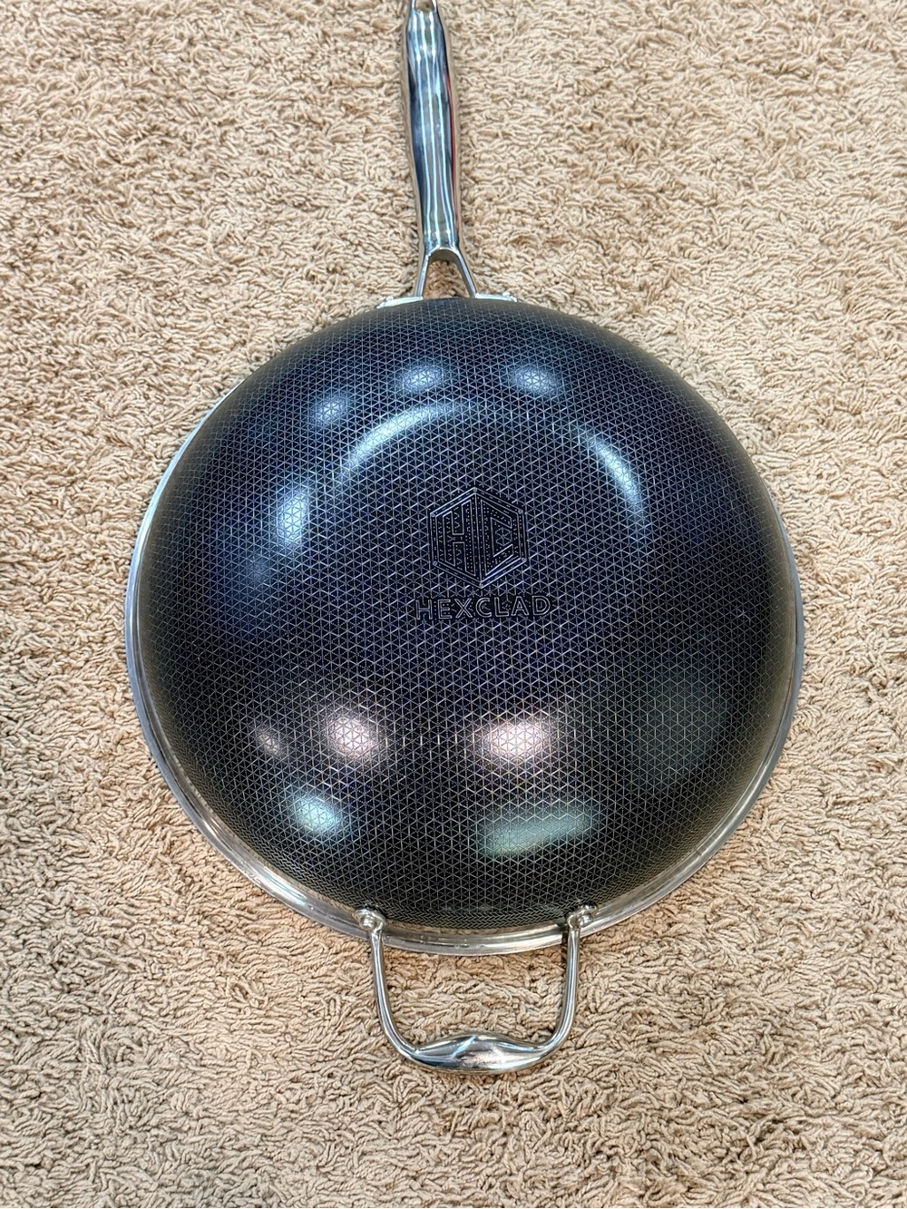 Hexclad Hybrid Nonstick 12-Inch Wok, Stay-Cool Handle, Dishwasher and Oven Safe